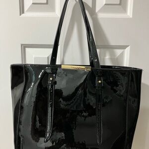 Tahari Black Patent Leather Tote Bag